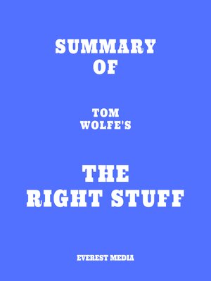 cover image of Summary of Tom Wolfe's the Right Stuff